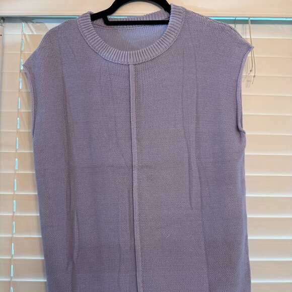 Womens Violet Cap Sleeve V-Neck Oversized Sweater (Size: M) - Picture 1 of 3